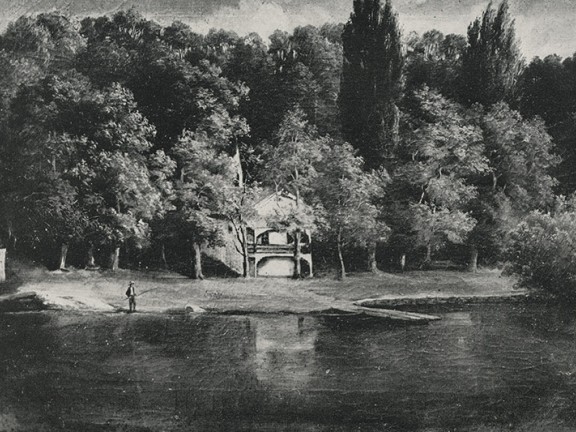 “The State in Schuylkill” at Rambo’s Rock. Painted by Eastwick, 1825. Image courtesy of PhillyH20.com. Migrated automatically.