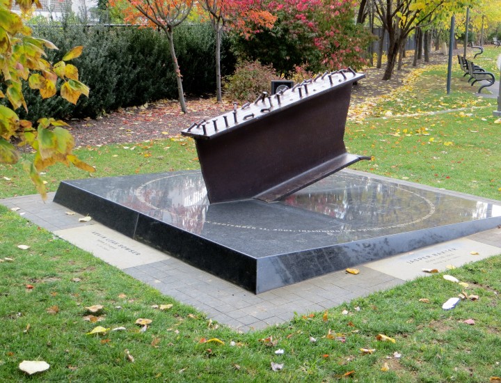 memorial with steel from the world trade center